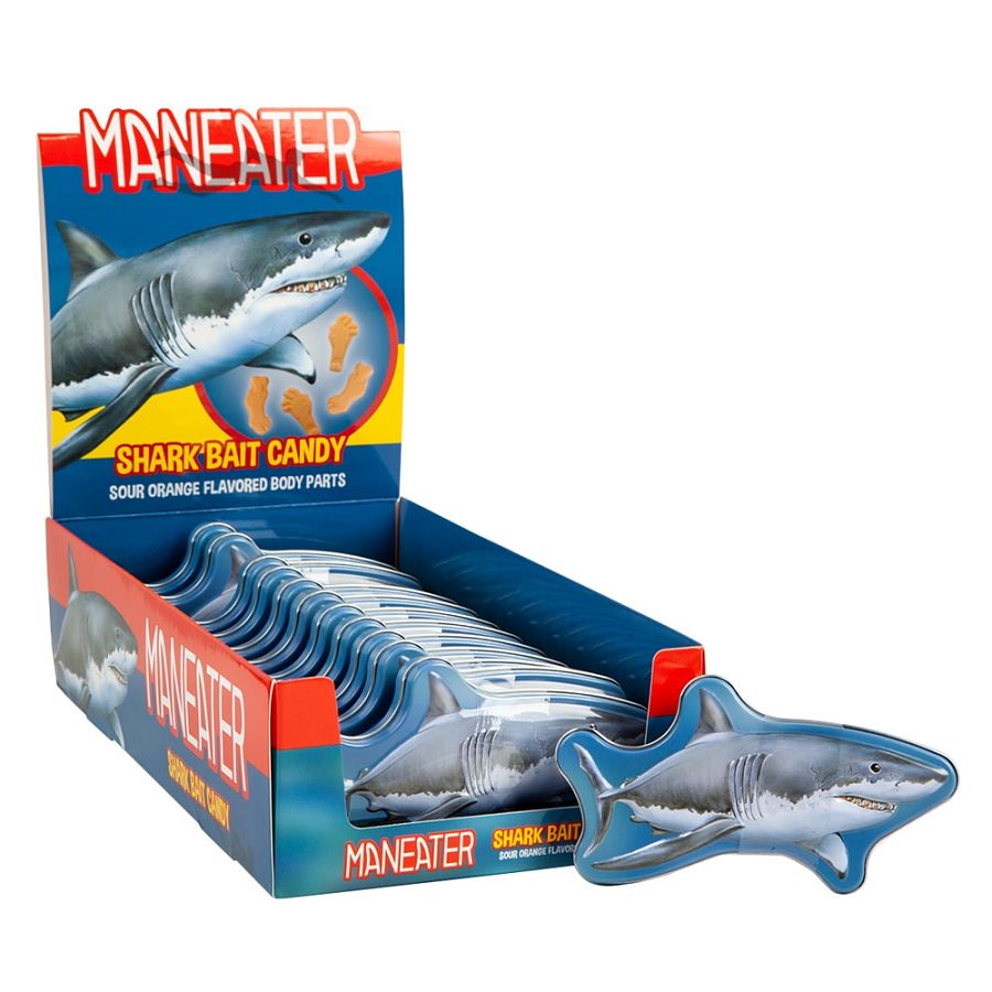 Boston American Shark Bait Maneater Shark Candy Tin 12ct