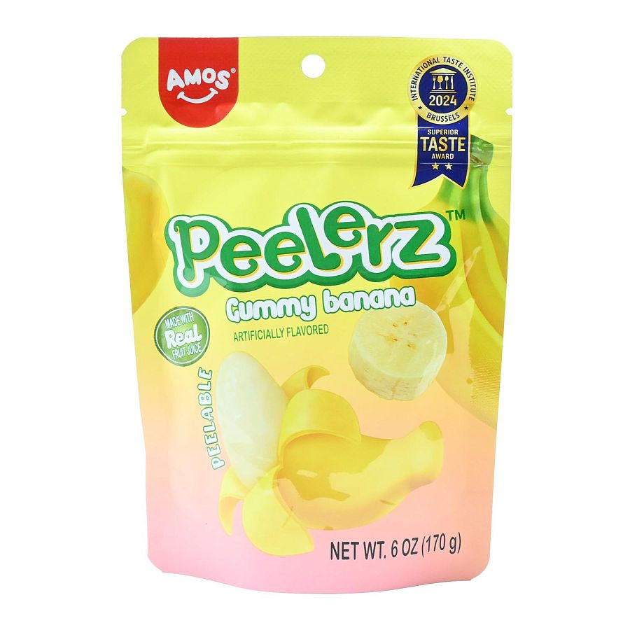Amos Peelerz Gummy Banana 12 Count 6 Ounce Bag