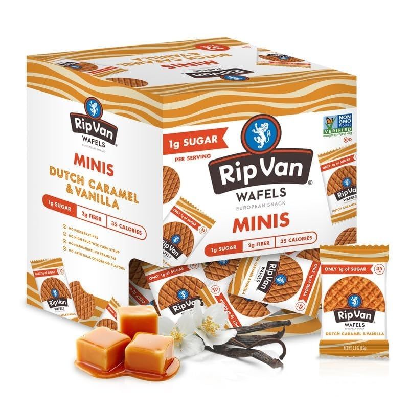 Rip Van Dutch Low Sugar Caramel & Vanilla Wafels  0.28 oz 32 ct