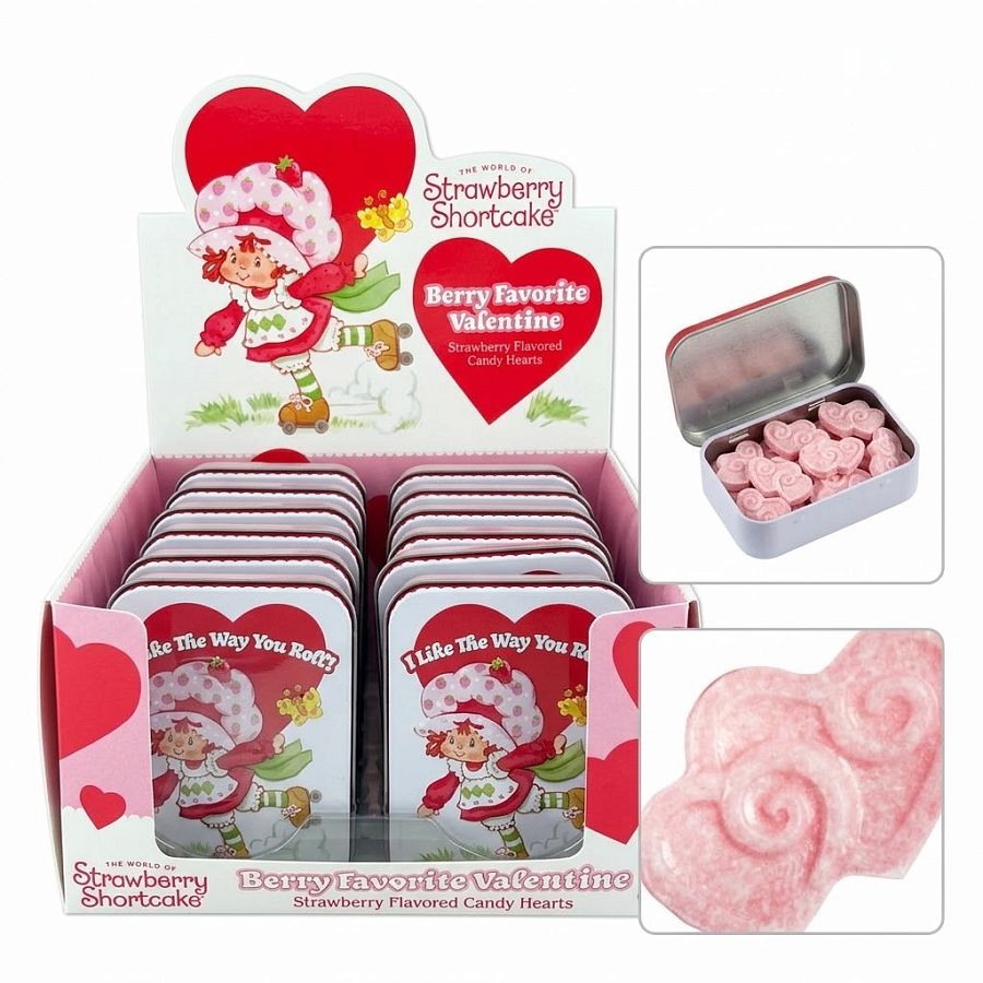 Boston America Valentine Strawberry Shortcake Berry Candy Tin 12 Pack