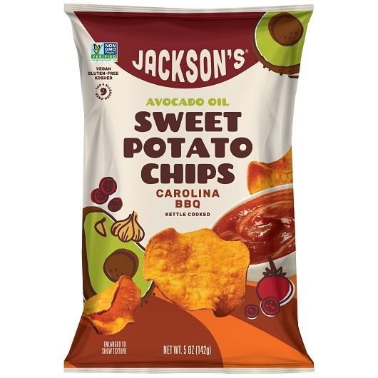 Jacksons Sweet Potato Chips Carolina BBQ Avocado Oil 5oz 12ct