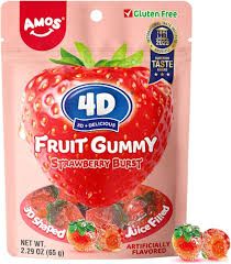 4D Fruit Gummy Strawberry Burst 12 Ct 6 Oz Standing Bag