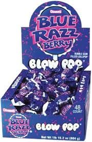 Charms Blue Razz Berry Blow Pop 48 Count 0.65 Ounce Tray