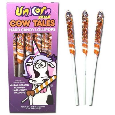 Adams & Brooks Unicorn Cow Tales Lollipops 24 ct