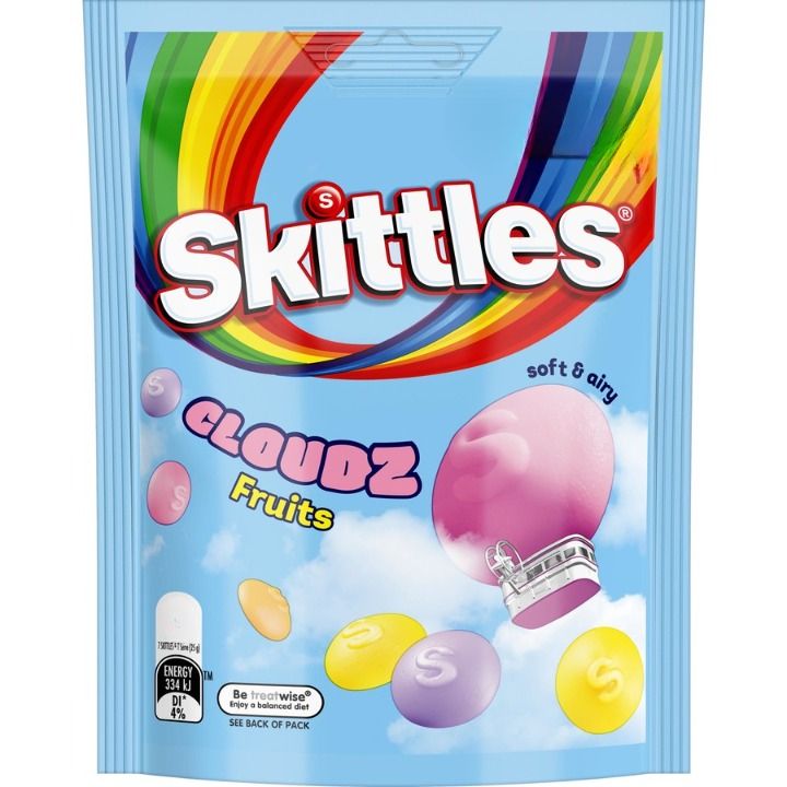 Skittles UK Fruits Squishy Cloud Gummies 100g 9 Pack