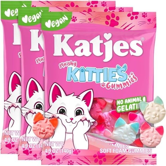 Katjes Squishy Kitties Foam Gummy Candy 3.5oz 8 Pack