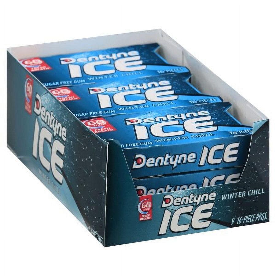 Dentyne Ice Winter Chill Sugar Free Gum 9 Count 16 Piece Package Tray