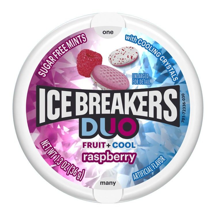 Ice Breakers DUO Mints Raspberry Canister 1.5oz 8 pack