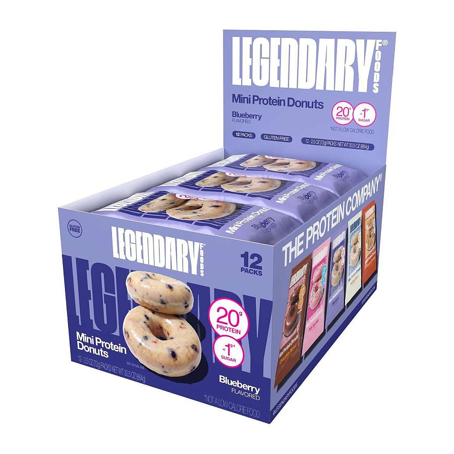 Legendary Protein Mini Donuts Blueberry  2.5 oz 12 ct