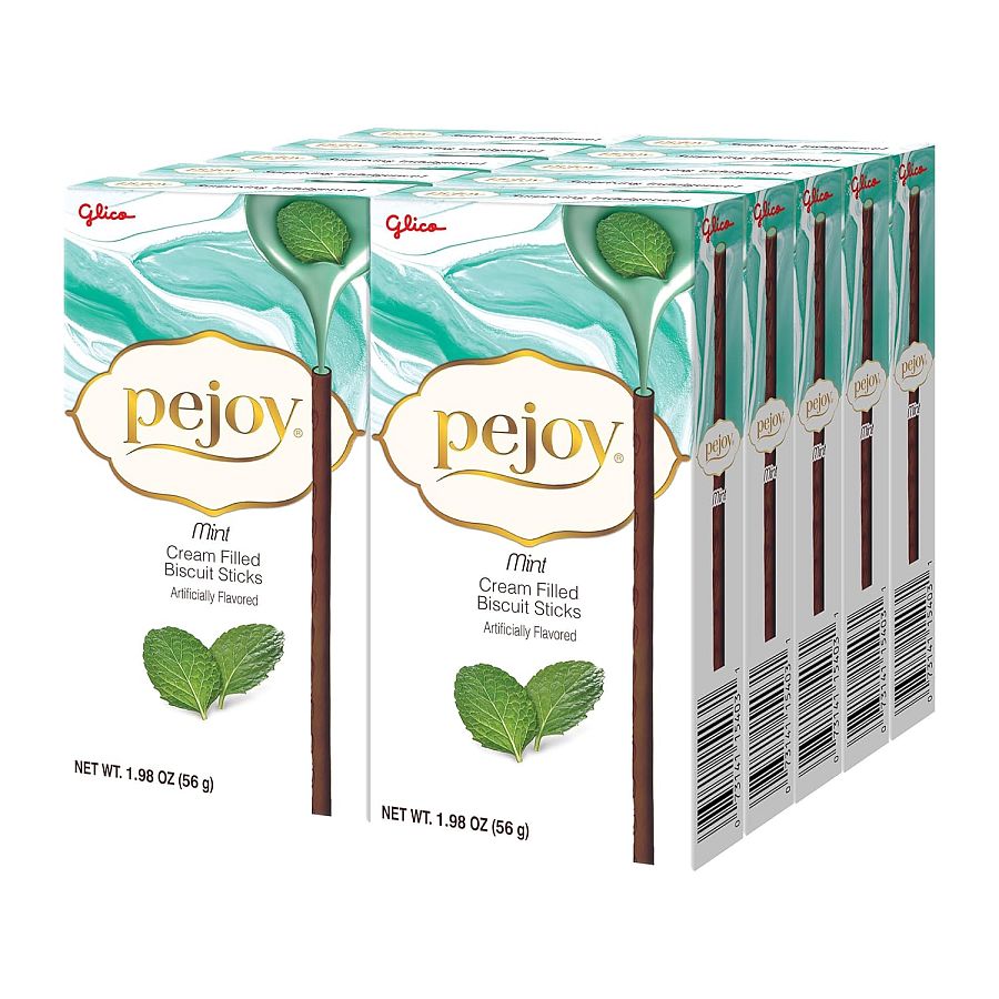 Glico Pejoy Pocky Mint Cream Cocoa Biscuit Sticks 1.98oz 10ct