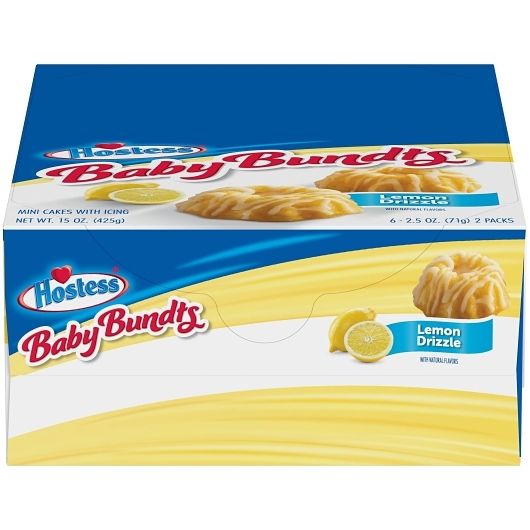 Hostess Lemon Drizzle Baby Bundt Cakes 6ct Single Serve