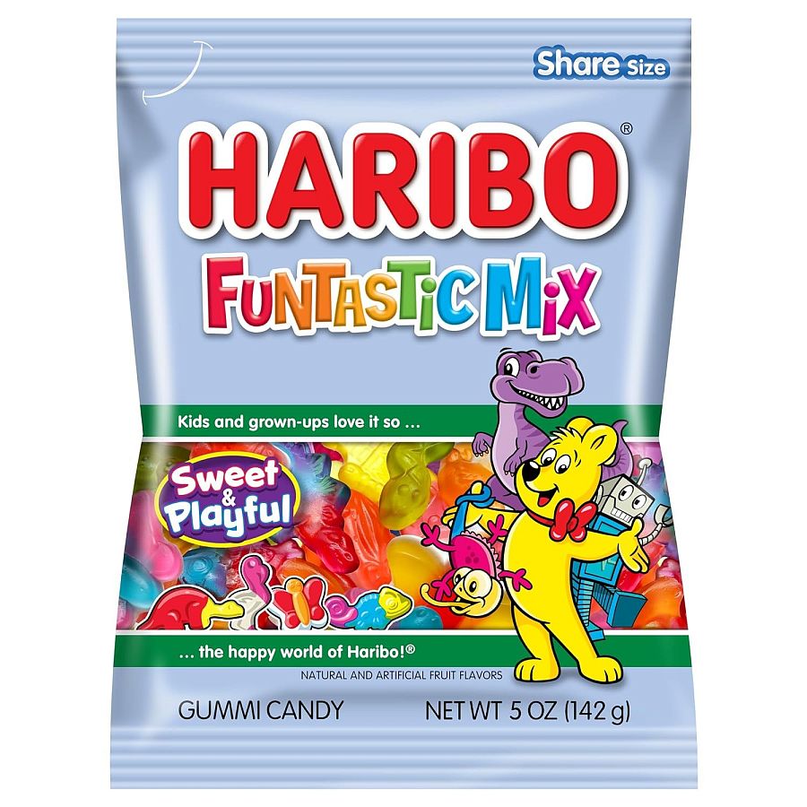 Haribo Funtastic Mix Gummy Candy Peg Bag 5oz 12 Pack
