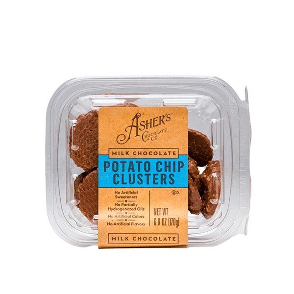 Ashers Milk Chocolate Potato Chip Cluster Freshpack 6 oz 6 Pack
