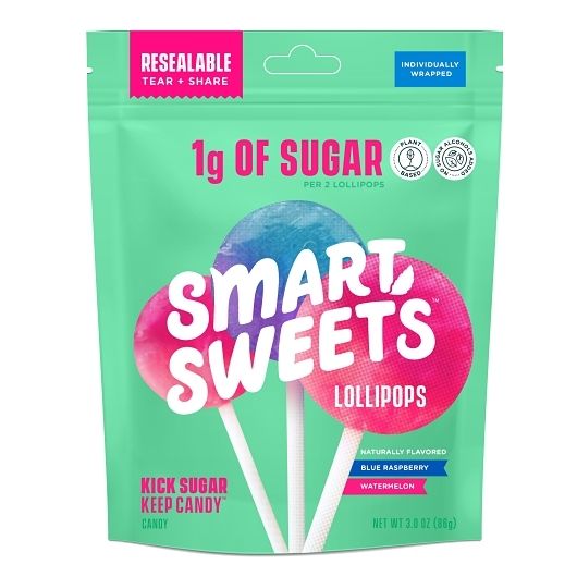 Smartsweets Lollipops 3oz Bag 10 pack Case