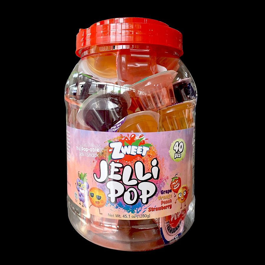 Zweet Jelli Pop Pop-able Jelly Snack Cups 40 ct Jar