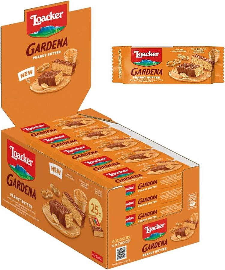 Loacker Gardena Cookie Wafer PEANUT BUTTER 1.34 oz 25 ct