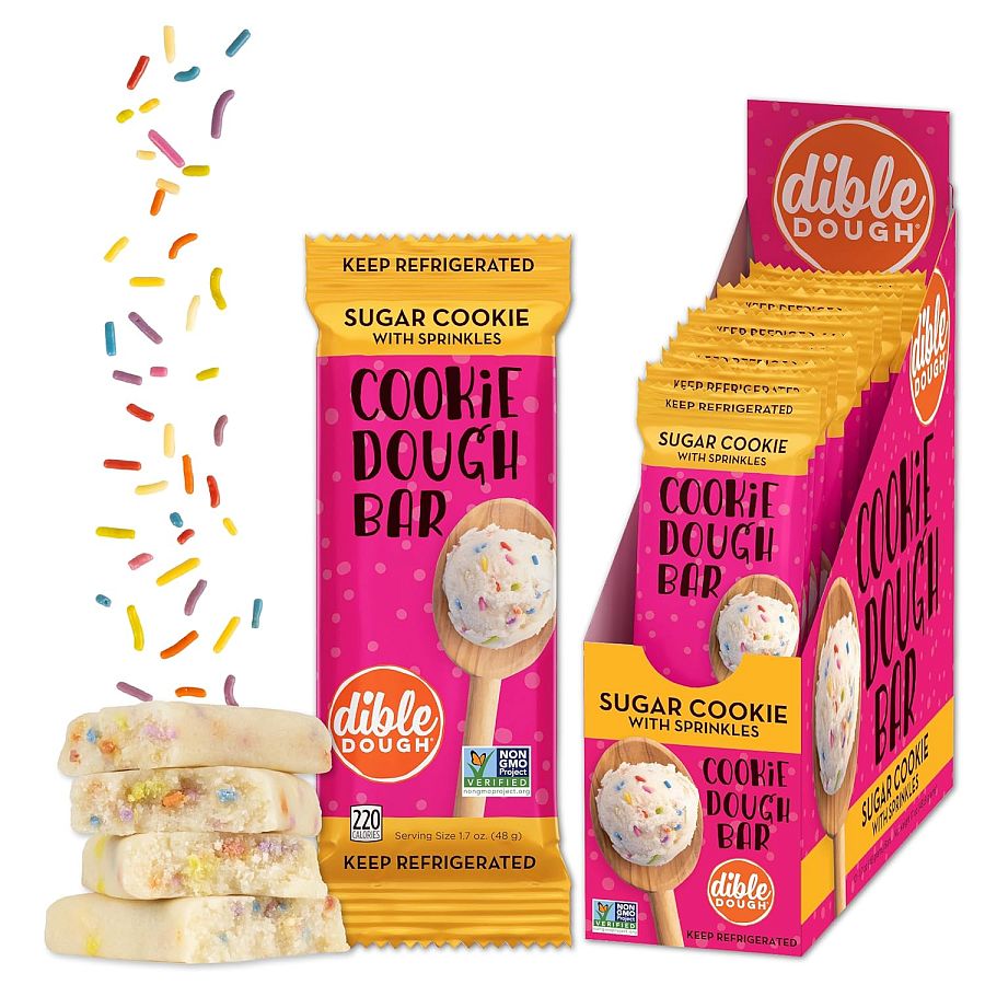 Dible Dough Shelf Stable Sugar Cookie Dough Bar 1.6 oz 10ct