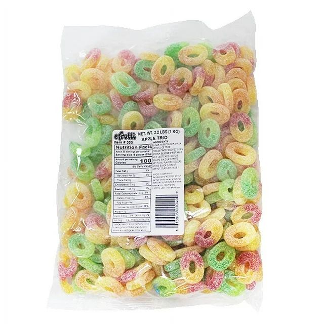 efrutti Apple Trio Sweet & Sour Gummy Rings 2.2 lb