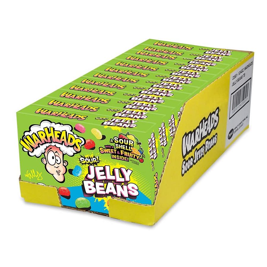 Warheads Sour Jelly Beans 4 ounce 12 count theater box