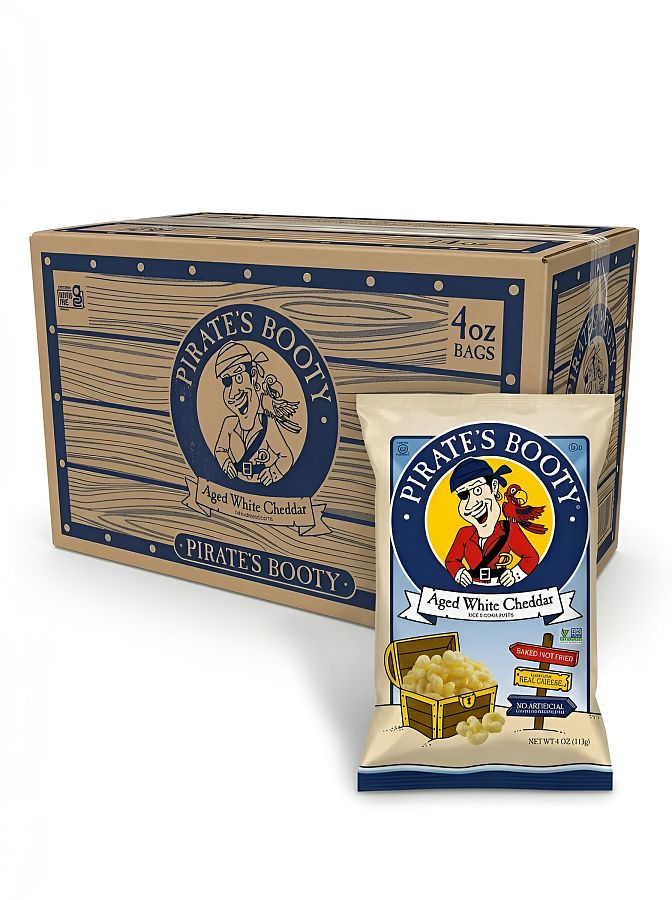 Pirate's Booty Aged White Cheddar  4oz 12ct