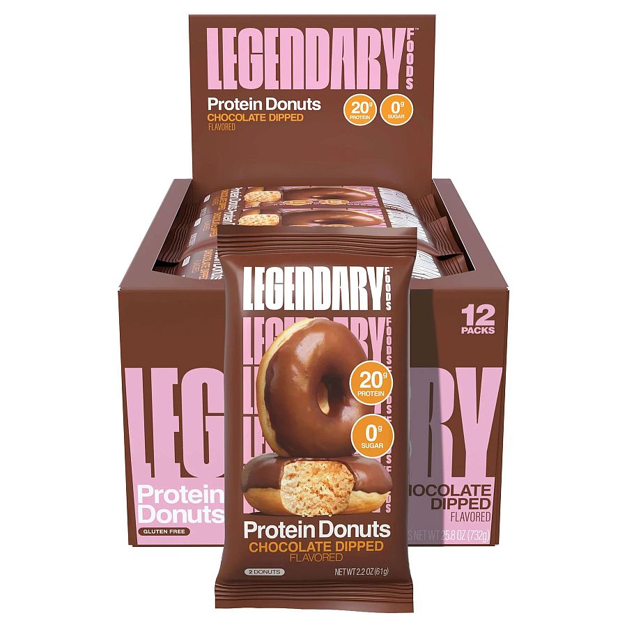 Legendary Protein Donuts Chocolate Dipped 2.2 oz 12 ct