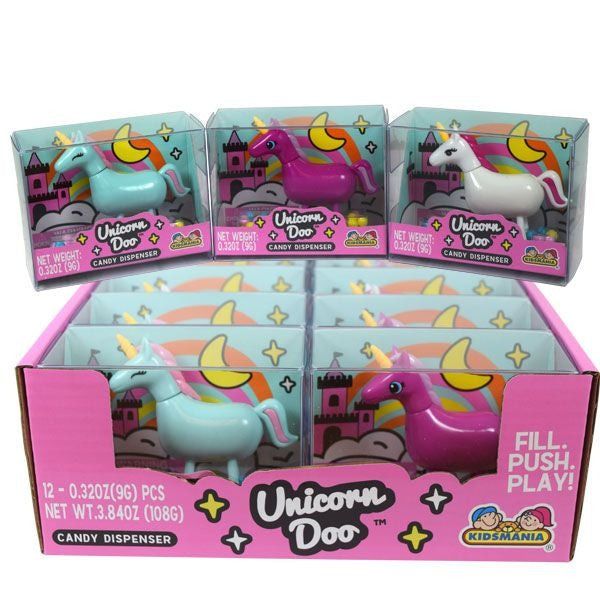 Kidsmania Unicorn Doo Doo Candy & Dispenser .32 oz 12 ct