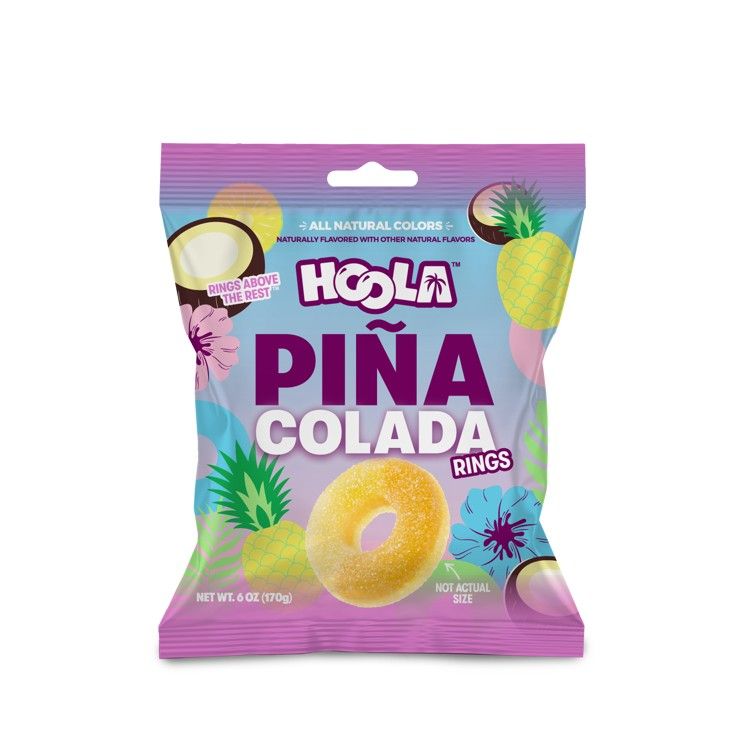 Iconic Candy Hoola Pina Colada Gummy Rings 6oz 8 Pack