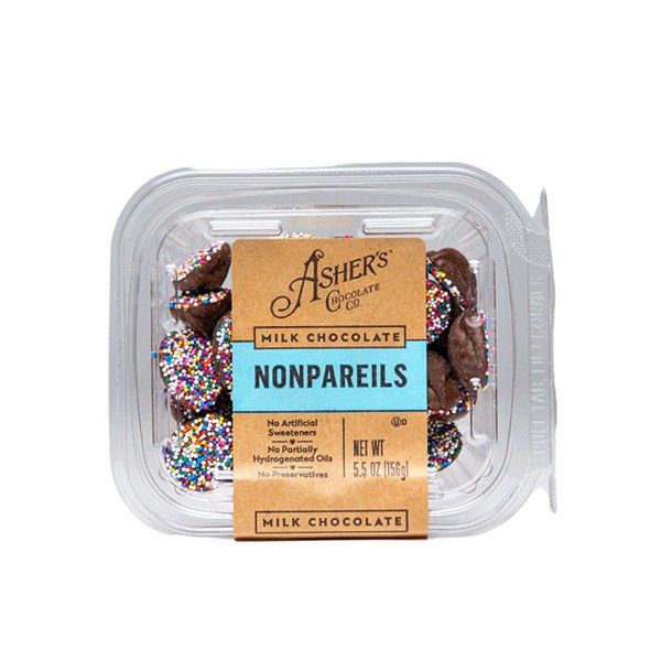 Ashers Milk Chocolate Rainbow Nonpareils Freshpack 5.5oz 6 Pack