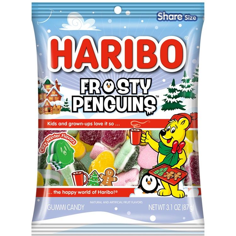 Haribo Christmas Frosty Penguins Gummy 3.1 oz 12 Pack