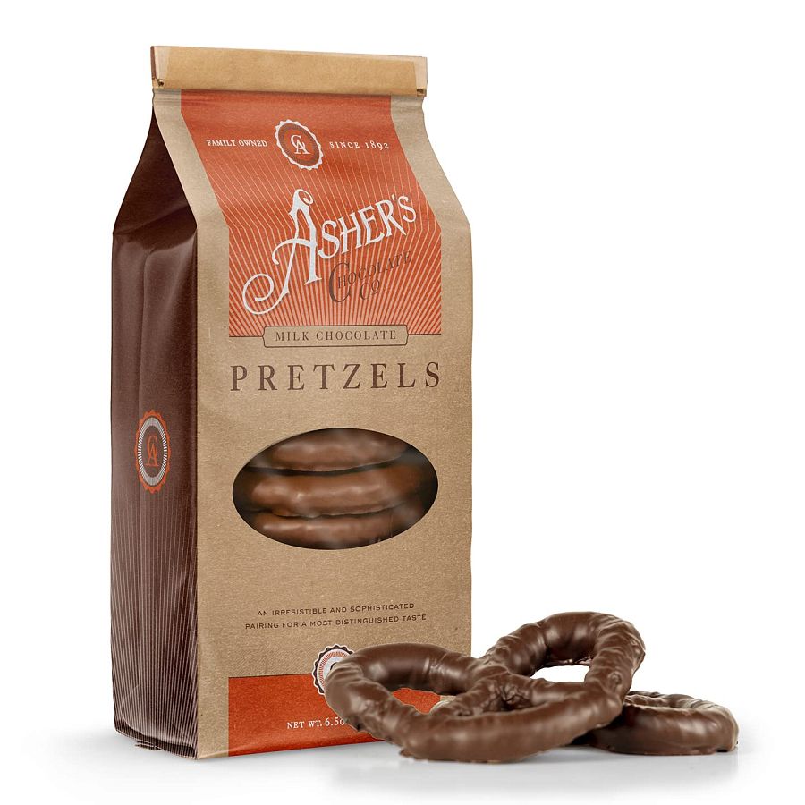 Asher's Milk Chocolate Pretzels Gift Bag 6.5 oz 6 Pack