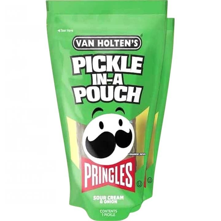 Van Holten's Pringles Sour Cream & Onion Jumbo Pickle in Pouch 5 oz