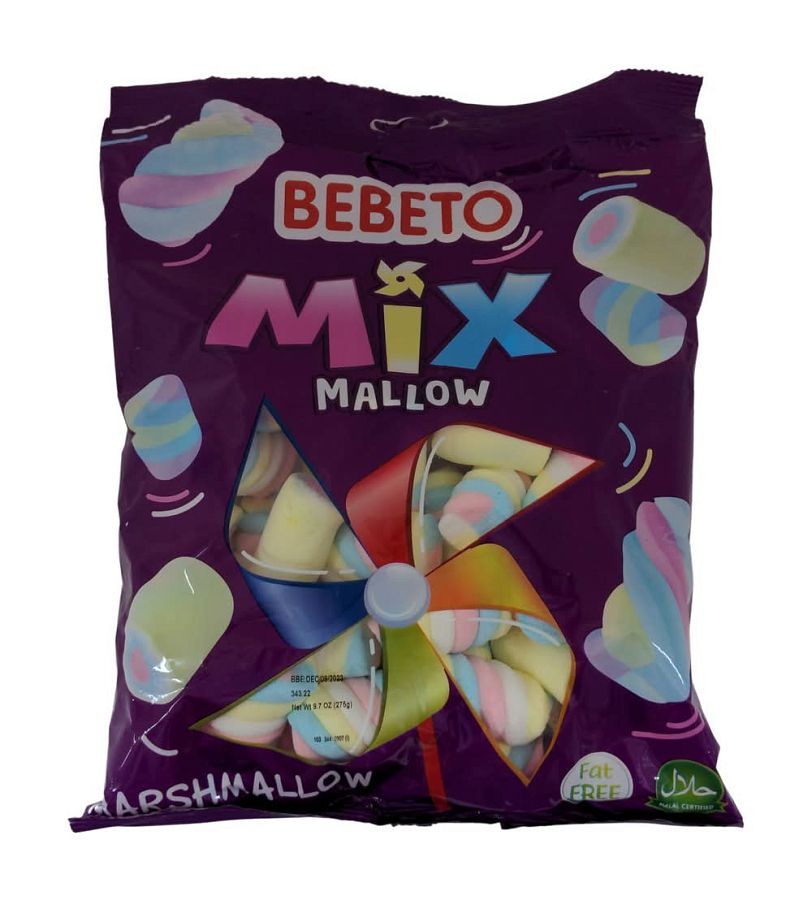 Bebeto Assorted Mixed Super Fluffy Marshmallow 9.7oz - Turkish/ Halal