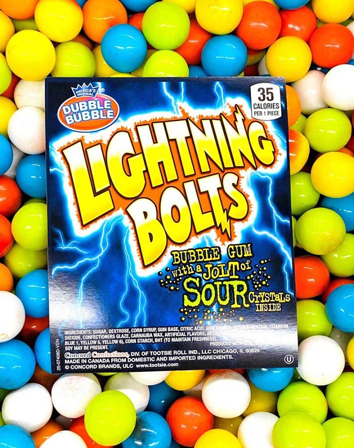 Dubble Bubble Lightning Bolt Sour Filled Gumballs 4.5 lb