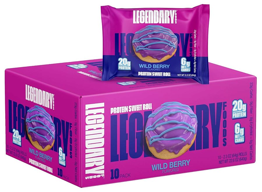 Legendary Protein Sweet Roll Wild Berry 2.3 oz 8 ct Tray