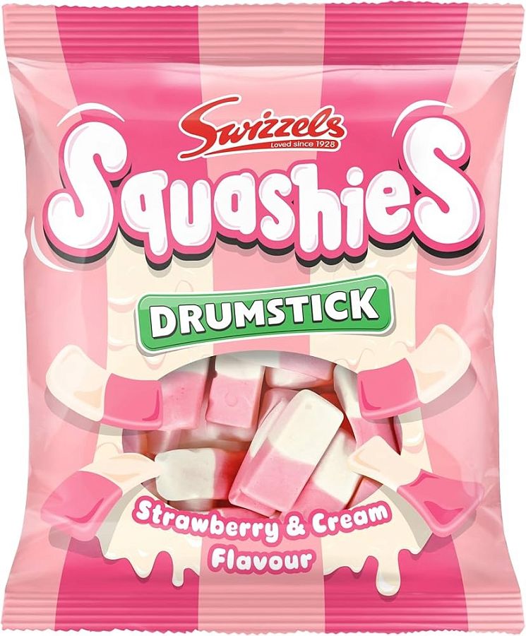 Swizzels Drumstick Squashies Strawberry Cream 140g 12 ct