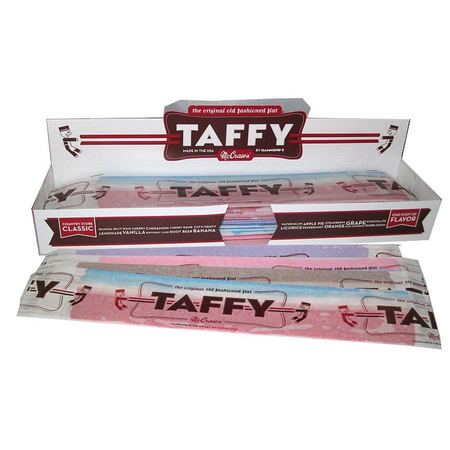 Hammonds McCraws Flat Taffy 0.75 oz 24 ct Assorted Tray