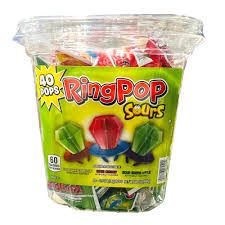 Ring Pop Sours 40 Count Tub 0.5 Ounce Each