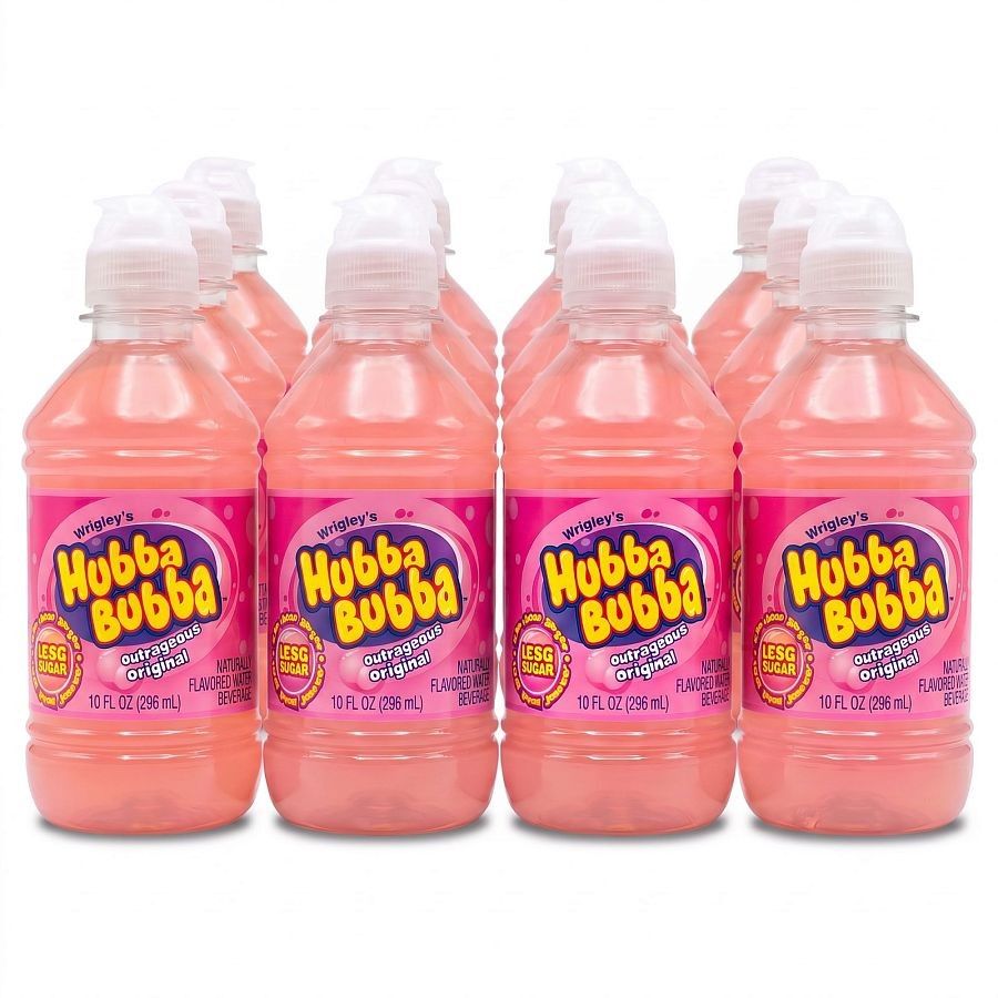 Hubba Bubba Original Bubble Gum Candy Drink 10oz Bottle 12 Pack