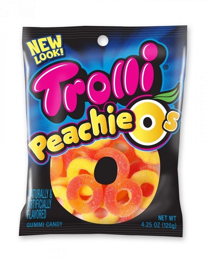 Trolli Peachie O's Peach Rings Gummy Candy 4.25 oz 12ct