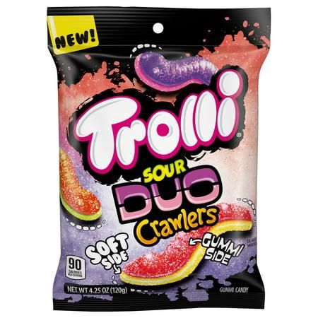 Trolli Flipside Sour Duo Crawlers Worm Gummy 4.25 oz Peg Bag