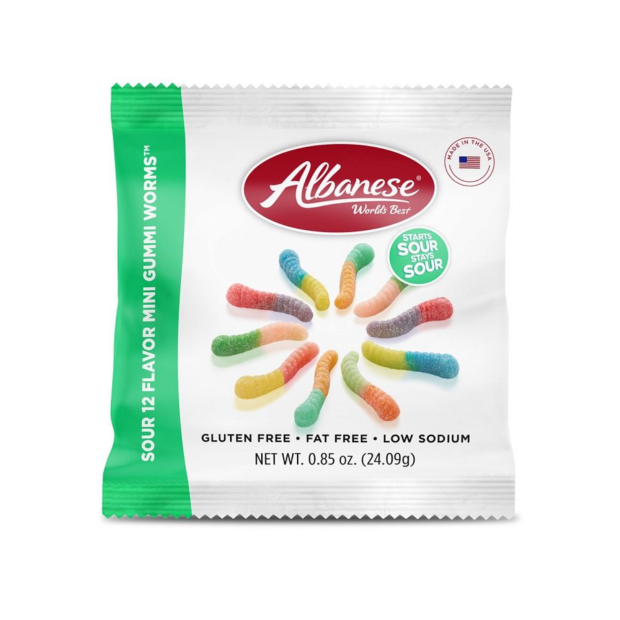 Albanese 12 Flavor Mini Worms 0.85 oz Snack Size 50 ct 2.5lb