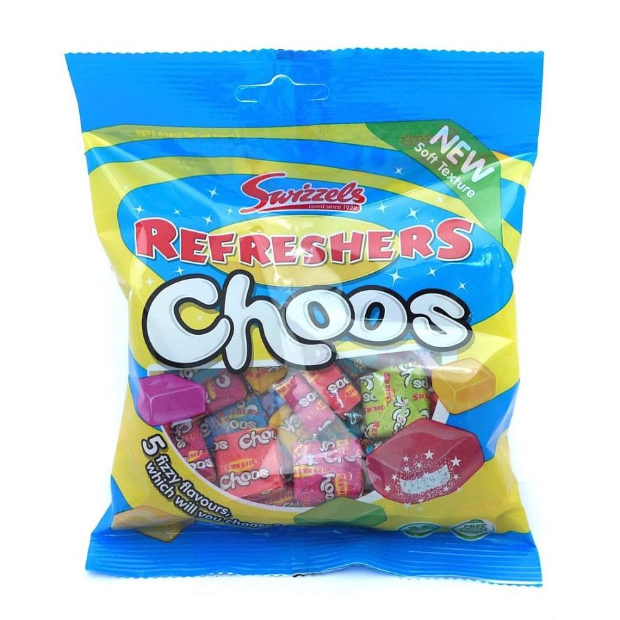 Swizzels UK Refresher Choos Fizzy Candy Mixed Fruit 150g 12ct