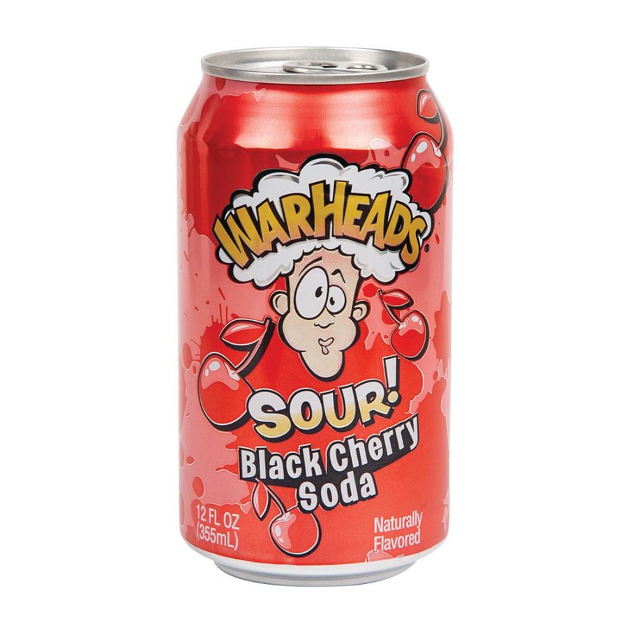 Warheads Sour Black Cherry Carbonated Soda Can 12 oz 3 ct