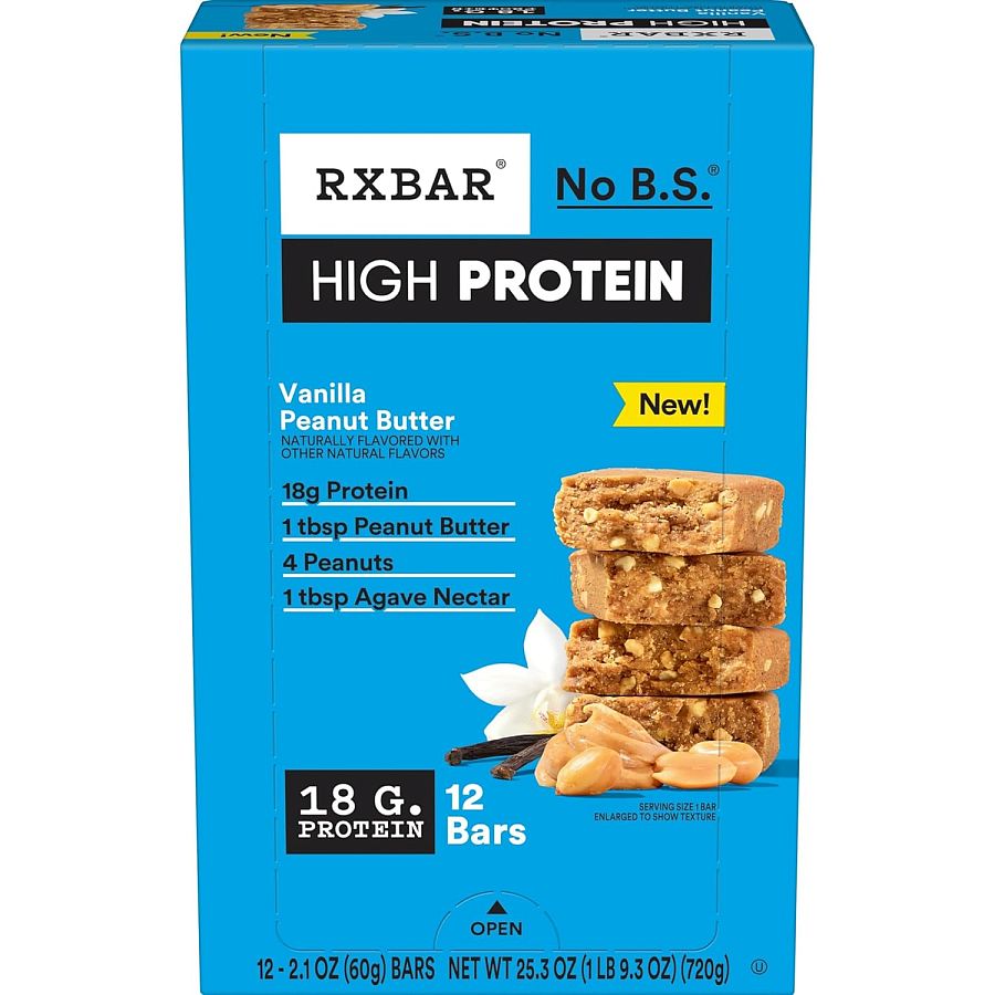RX Bar HIGH Protein Bar Vanilla Peanut Butter 2.1 oz 12 ct