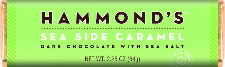 Hammond's Sea Side Caramel Dark Chocolate Bar 2.25 oz 12 ct