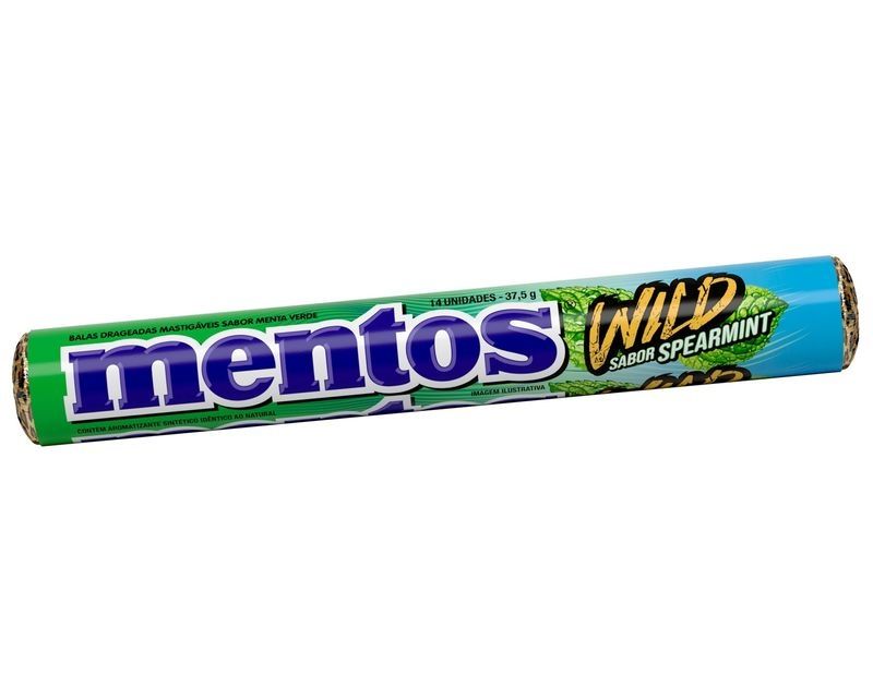 Mentos Wild Spearmint Chewy Candy Roll Import 16 ct Tray