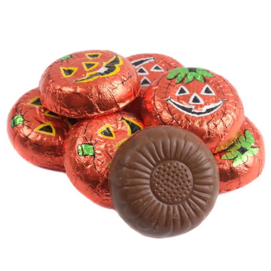 Madelaine Halloween Milk Chocolate Pumpkin Foil Wafers 5lb