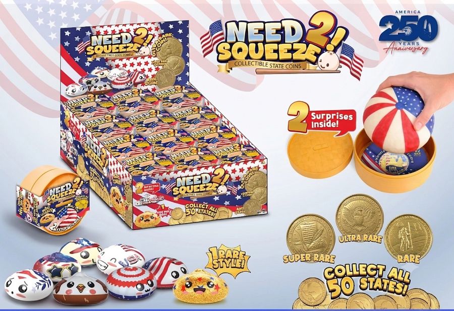 Bao Bun USA Edition Squeeze Toy Dumplings 24ct Display