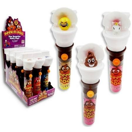 Kidsmania Peek-A-Poo 12 Ct 0.39 Oz Lollipop Candy Toy Dispenser