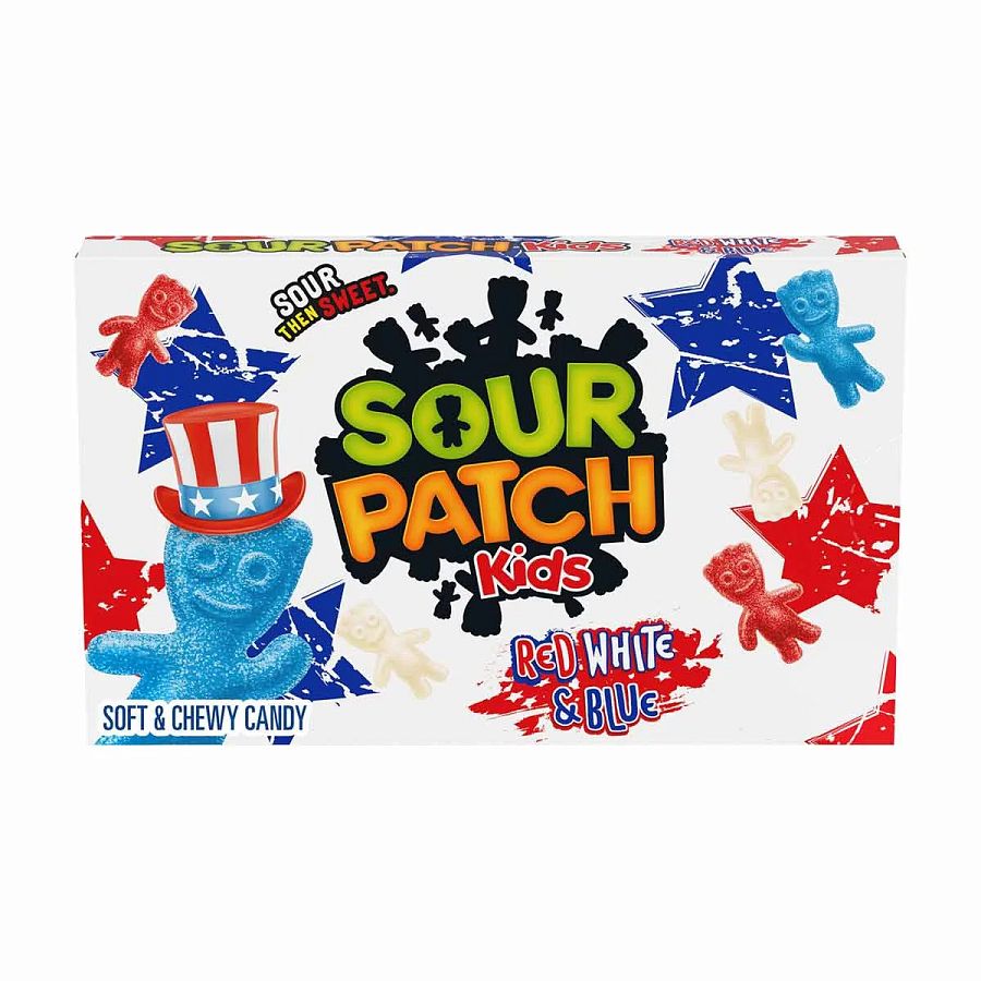 Sour Patch Kids Red White Blue Candy 3 oz 12 ct Theater
